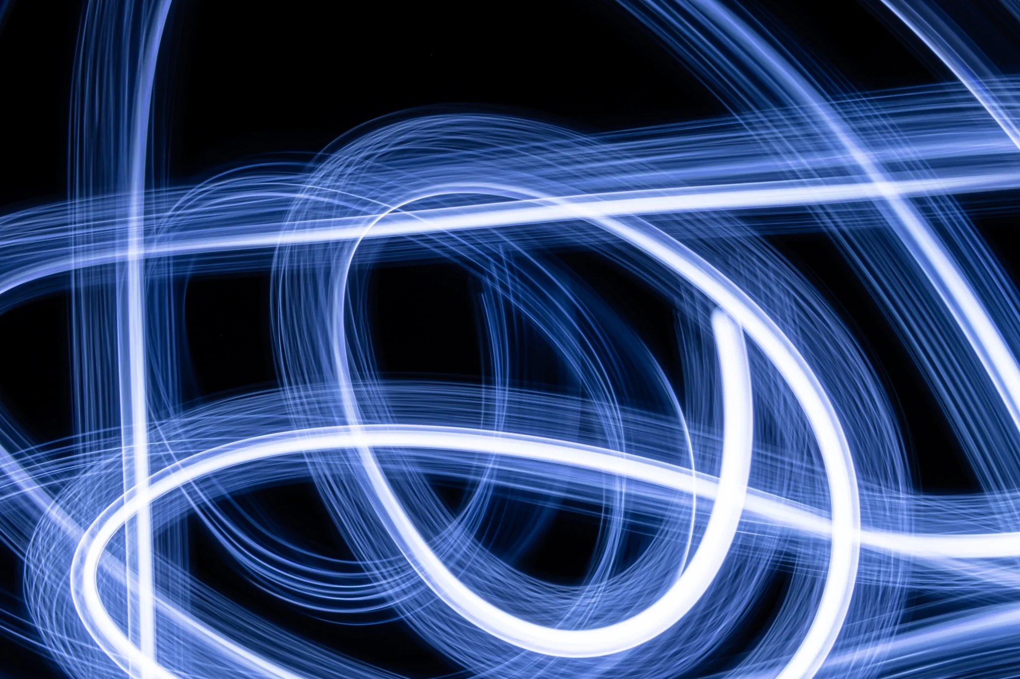 Abstract blue light trails