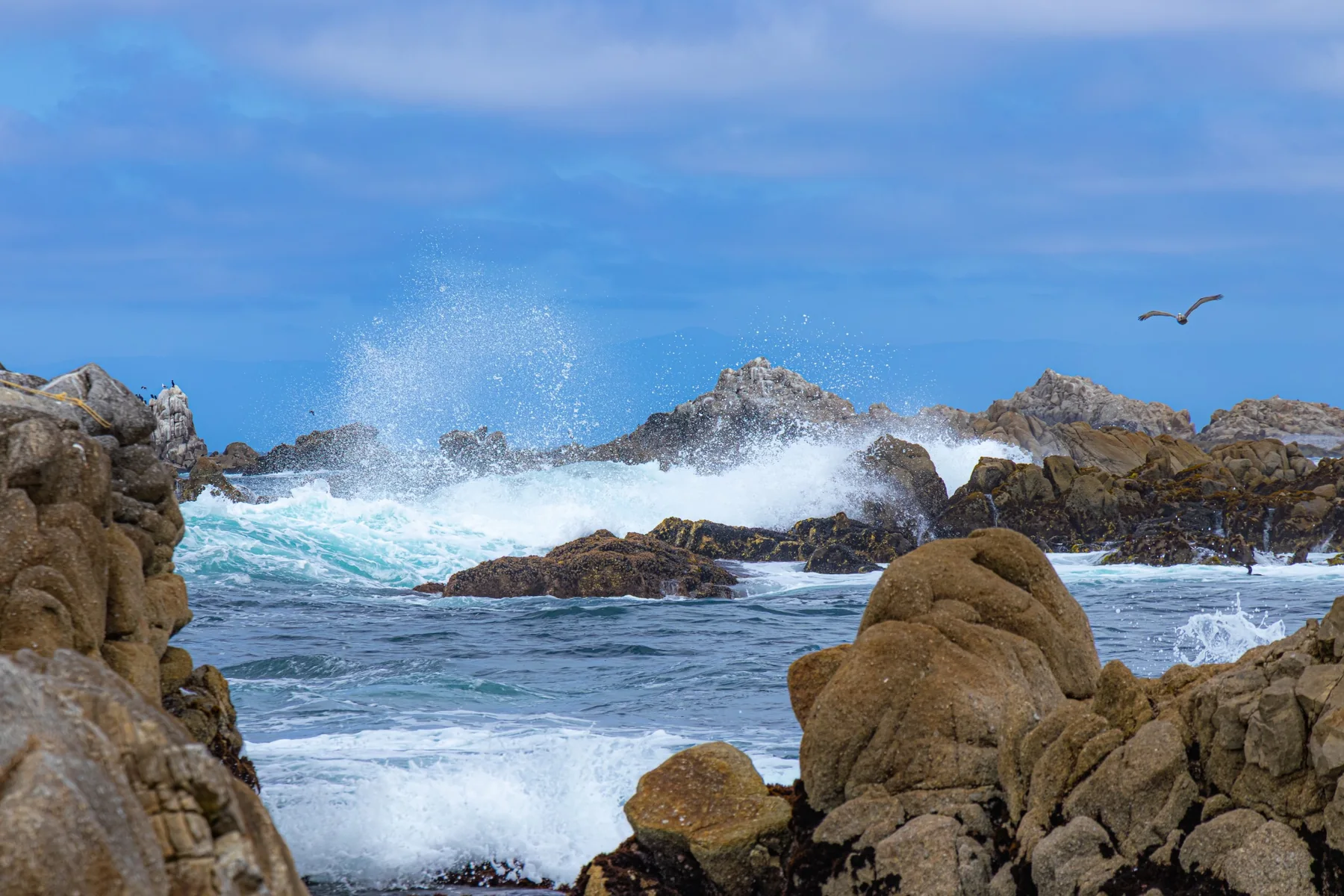 Ocean breaking against rocks